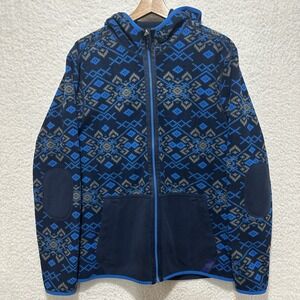 Rhone Reversible Aztec Montage‎ Blue Fleece Full-Zip Hoodie Jacket Men's Size M